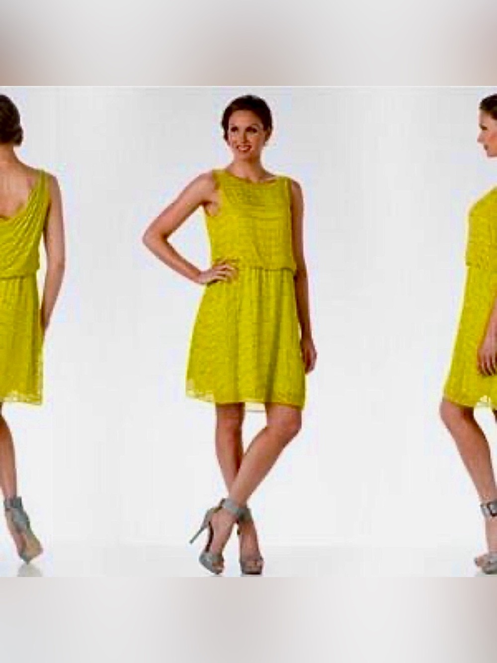 Stunning Gianni Bini Fully Lined Beaded Chartreuse Dress